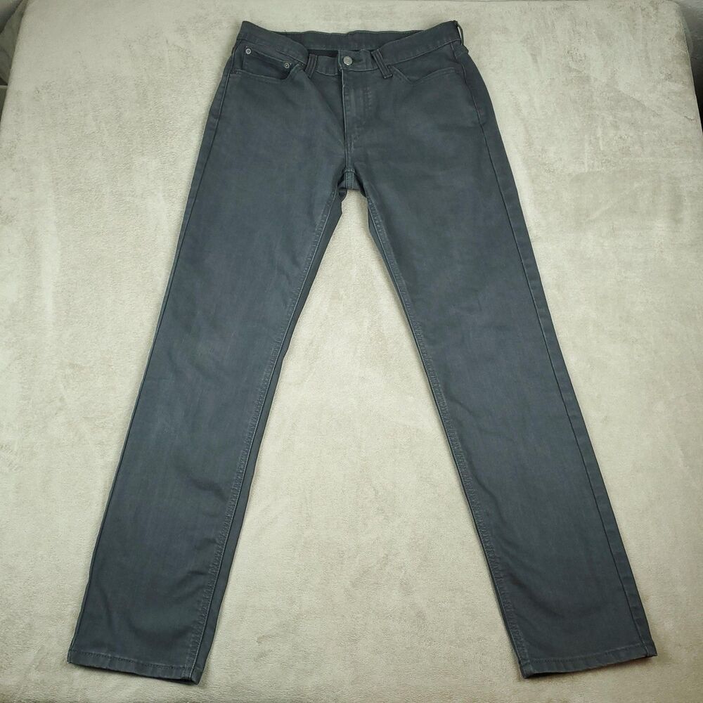 Levis 541 Jeans Mens 32x34 Gray Charcoal Wash Athletic Taper Stretch Denim Pants